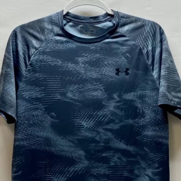 Under Armour Tech Tee Adult Small Multi Blue Design UA Short Sleeve Activewear - Picture 2 of 10